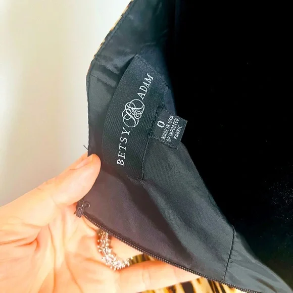 Betsy & Adam Satin Leopard Animal Print Long Gown Size 0 new with tag. - Picture 6 of 14